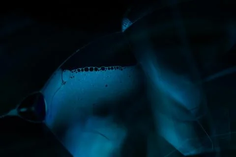 Blue liquid surface, macro abstraction Stock Photos