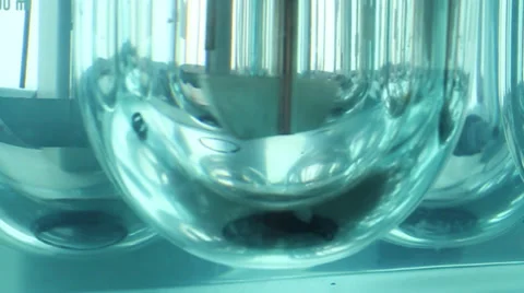 Blue liquid test tube Stock Footage 37185512