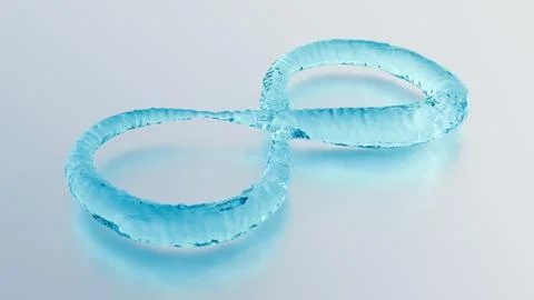 Blue liquid (water) flows in an infinity sign shape Stock Illustration