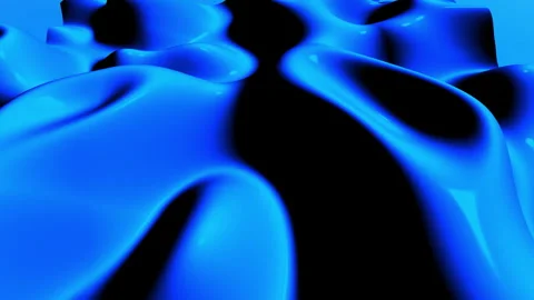Blue liquid waves creating abstract fluid background texture Stock Footage 338336981