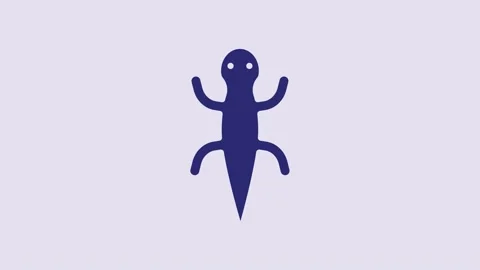 Blue Lizard icon isolated on purple background. 4K Video motion graphic Stock Footage 232915493