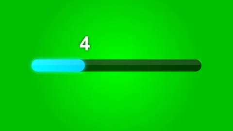 Blue loading bar with number nine on a vibrant green screen background Stock Footage 348075410