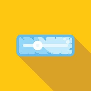 Blue loading bar progress indicator with cracks showing almost finished on Stock Illustration
