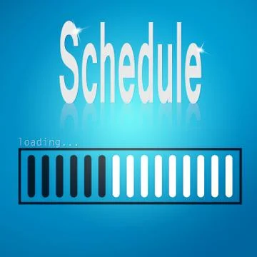 Blue loading bar with schedule word Stock Illustration