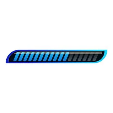 Blue loading bar showing progress status on white background Stock Illustration