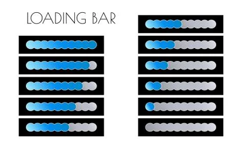 Blue loading bars Stock Illustration