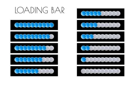 Blue loading bars Stock Illustration