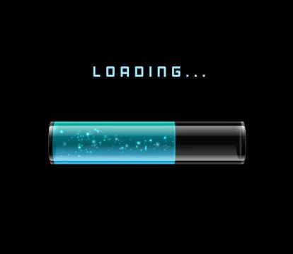 Blue Loading Bars with shine Stock Illustration