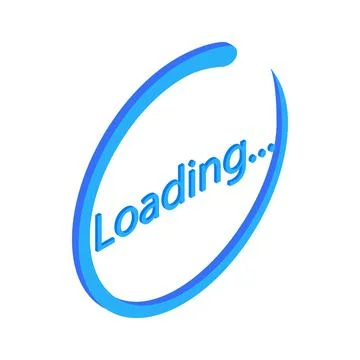 Blue loading circle sign icon, isometric 3d style Stock Illustration