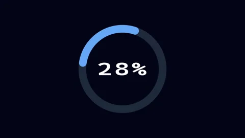 Blue Loading Circular Bar Animation with Increasing Percentage Counter Stock Footage 333479306