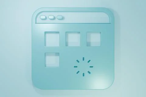 Blue Loading a data window with a progress bar icon isolated on blue backgr.. Stock Illustration