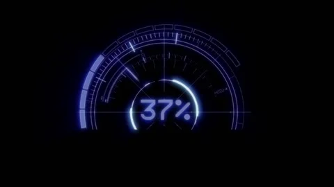 Blue loading digital percent countdown Video stock 146050914