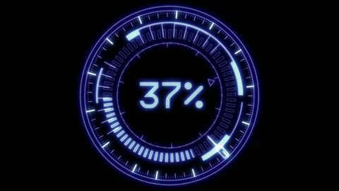 Blue loading digital percent countdown Stock Footage 146050921
