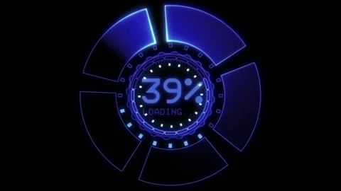 Blue loading digital percent countdown Video stock 146050940