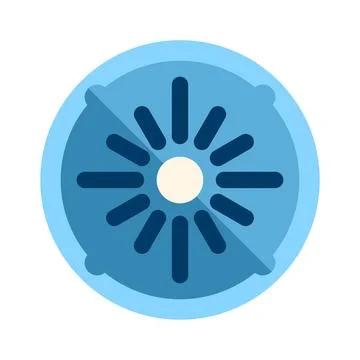 Blue loading icon displaying progress or power Stock Illustration