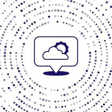 Blue Location cloud icon isolated on white background. Abstract circle random 스톡 일러스트
