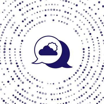 Blue Location cloud icon isolated on white background. Abstract circle random イラスト素材