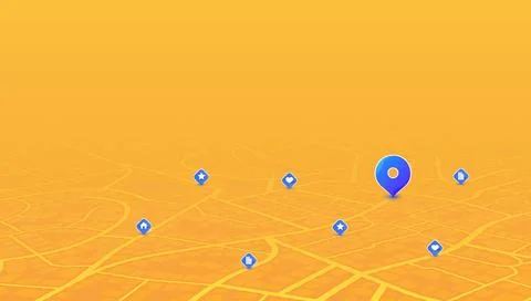 Blue location marker. GPS tracking system to navigate around the city Stock Illustration