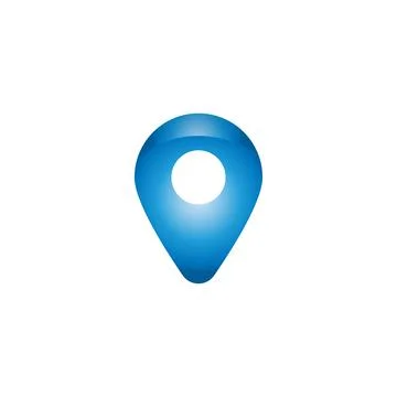 Blue Location Pin Icon Map Address Navigation Marker Isolated Stock Illustration