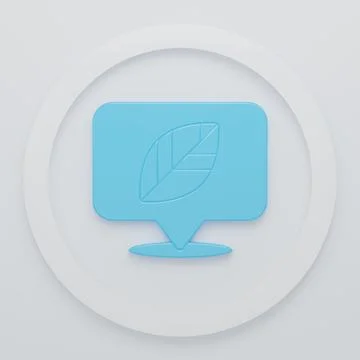 Blue Location pin with leaf inside icon isolated on white background. Minim.. Stock Illustration