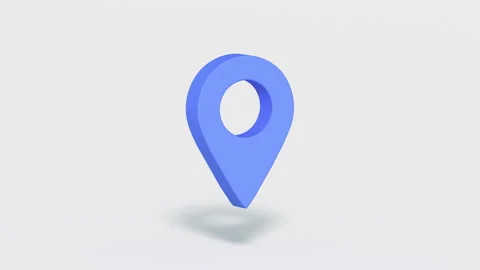 Blue location pin map marker 3D render animation Stockbeeldmateriaal 217465947