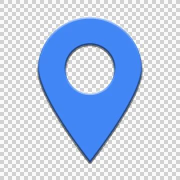 Blue Location Pin Map Marker Icon on Transparent Background Stock Illustration