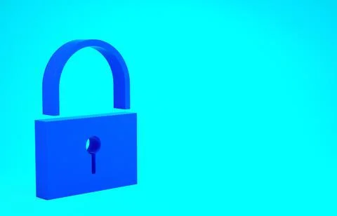 Blue Lock icon isolated on blue background. Padlock sign. Security, safety, p Stock Illustration