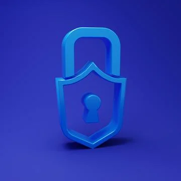 Blue Lock icon isolated on blue background. Padlock sign. Security, safety,.. Illustrazione stock