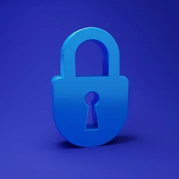 Blue Lock icon isolated on blue background. Padlock sign. Security, safety,.. Stock Illustration