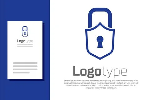 Blue Lock icon isolated on white background. Padlock sign. Security, safety Stock Illustration