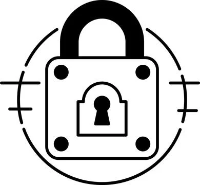 A blue lock with a keyhole on it 스톡 일러스트