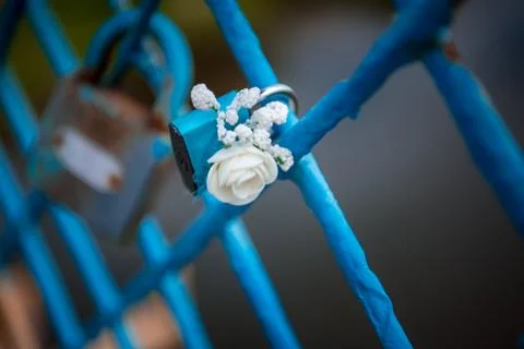 Blue lock wedding Stock Photos