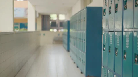 Blue locker closest with camera movement Stock-Footage 304661003