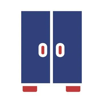 Blue Locker Icon with Red Base Vector Illustration Stock Illustration