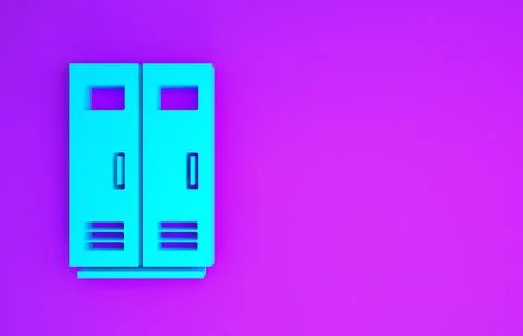 Blue Locker or changing room for football, basketball team or workers icon is Stock Illustration