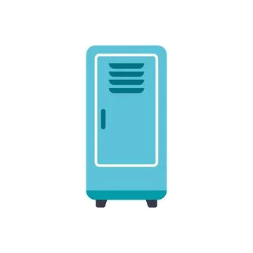 Blue locker for personal storage flat design Stock Illustration
