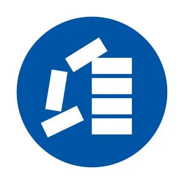 Blue logo design featuring stacked blocks and geometric shapes for branding Stock Illustration
