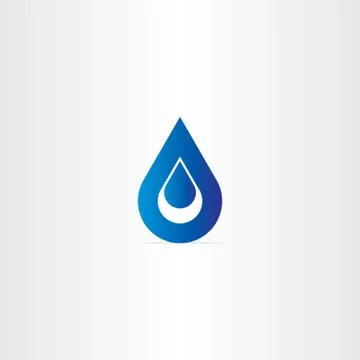 Blue logo drop of water icon Stock Illustration