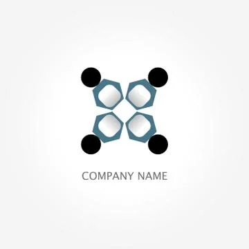 Blue logo with team Stock Illustration