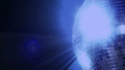 Blue loop disco mirror ball series - right side Stock Footage 835573