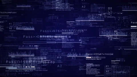 Blue Looping infinite Hud elements. Stock Footage 89870001