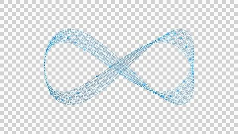 Blue Looping Network Infinity Isolated on Transparent Background Stock Illustration