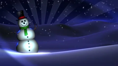 Blue looping Snowman Background Video stock 8927849