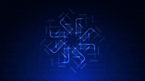 Blue Looping Technical Abstract Array - 4K Resolution Ultra HD Stock Footage 41389248