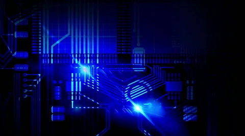 Blue Looping Technical Abstract Concept Stock Footage 41214601