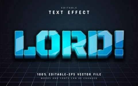 Blue lord 3d editable text effect Stock Illustration