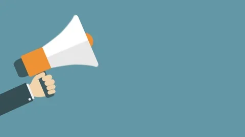 Blue loudspeaker with GET READY, WE ARE HIRING Stock Footage 125363150