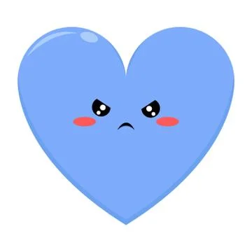 Blue Love Character with Angry Expression Stock Illustration