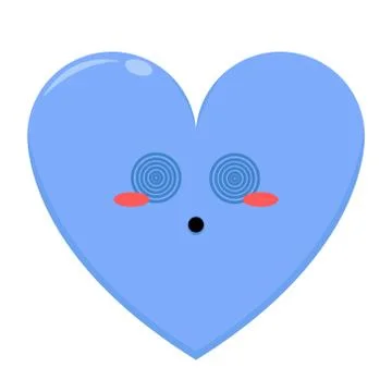 Blue Love Character with Dizzy Expression Stock Illustration