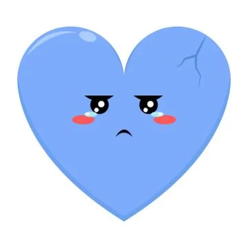 Blue Love Character with Sad Expression Stock Illustration